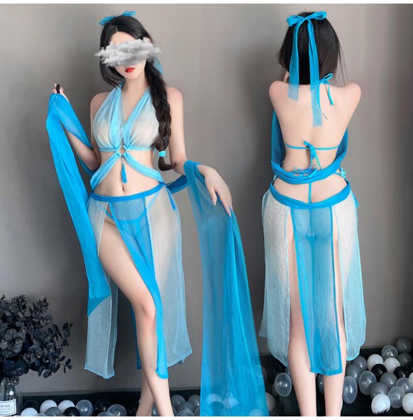 FEE ET MOI - Sexy Classical Style Sheer Tassel (Blue) FEE ET MOI - Sexy Classical Style Sheer Tassel (Blue)